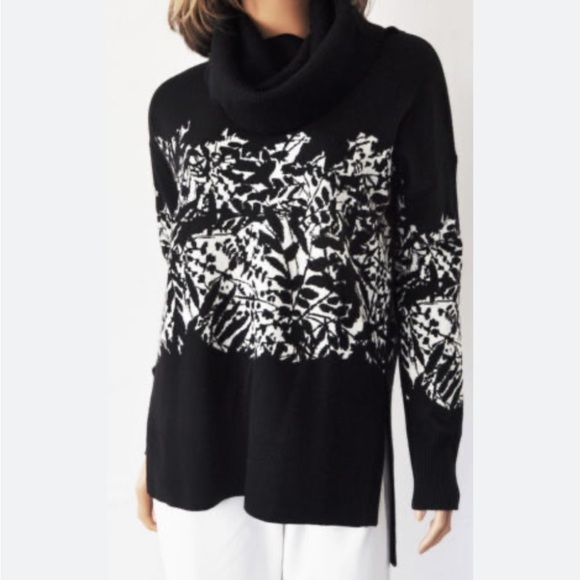 Diane von Furstenberg 'Ahiga' Floral Jacquard Cowl Neck Sweater - Picture 2 of 16